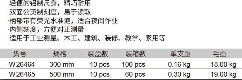 带水平铝合金角尺(图1)